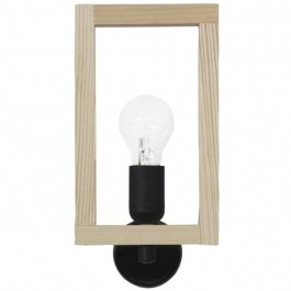 Φωτιστικό Τοίχου-Απλίκα Sam 31-1261 30x15x13cm E27 Natural-Black Heronia NATURAL-BLACK
