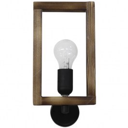 Φωτιστικό Τοίχου-Απλίκα Sam 31-1262 30x15x13cm E27 Brown-Black Heronia BROWN-BLACK