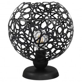 Table Lamp 09-0113 TL-07 Tunis Ε27 H28XD25cm Black Heronia BLACK
