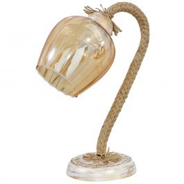 Table Lamp 09-0097 SP-21/98PR Rope Ε27 Glass Honey H34,5X26X14cm White-Gold Heronia WHITE-GOLD