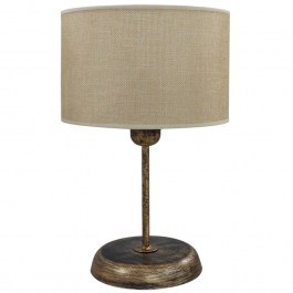 Table Lamp 09-0102 TL-05 D20 Ε27 With Abazur Cylinder H32XD20cm Bronze-Beige Heronia BRONZE-BEIGE