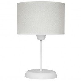 Table Lamp 09-0100 TL-05 D20 Ε27 With Abazur Cylinder H32XD20cm White-Ecru Heronia WHITE