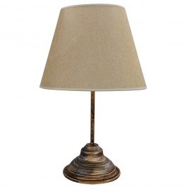 Table Lamp 09-0105 TL-04 D25 Ε27 With Abazur Conical H40XD25cm Bronze-Beige Heronia BRONZE-BEIGE