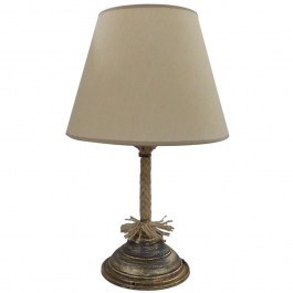 Table Lamp 09-0106 TL-04 D25 Ε27 Rope With Abazur Conical H40XD25cm Bronze-Beige Heronia BRONZE-BEIGE