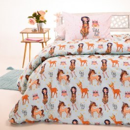 Μαξιλαροθήκες Παιδικές Indian Girl (Σετ 2τμχ) Light Blue Melinen LIGHT BLUE