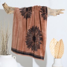 Πετσέτα Θαλάσσης Flower Brown Melinen BROWN