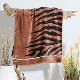 Πετσέτα Θαλάσσης Tiger Brown Melinen BROWN