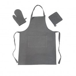 Kitchen Set Zoe With Apron, Potholder And Glove (Set 3pcs) Dark Grey Melinen DARK GREY