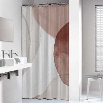 Fabric Bathroom Curtain Earth Dark Pink Sealskin