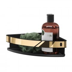 Ράφι Μπάνιου Γωνιακό Cooper 800563 21cm Black - Polished Gold Tiger