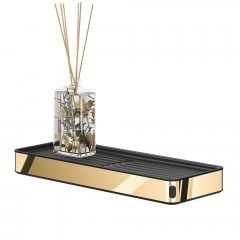 Bathroom Shelf Cooper Ράφι 800561 28cm Black-Polished Gold Tiger