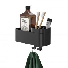 Bathroom Shelf 2-Store 800374 With Cases And Hangers 10,8x24,9x15,7cm Black Tiger