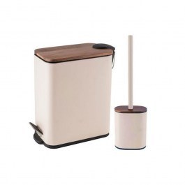 Trash Can DS-9122B00 5L Με Toilet Brush (Set 2pcs) Beige MRShome BEIGE