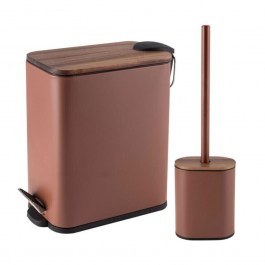 Trash Can DS-9121B00 5L Με Toilet Brush (Set 2pcs) Brown MRShome BROWN