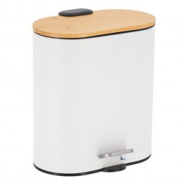 Trash Can Οβάλ DS-8009B02 5L Soft Close White MRShome WHITE