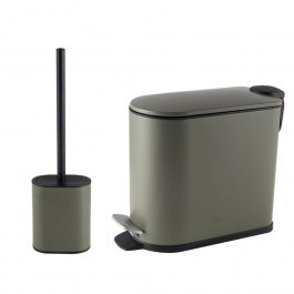 Trash Can DS-801900S Soft Close 5L Με Toilet Brush (Set 2pcs) Olive MRShome OLIVE