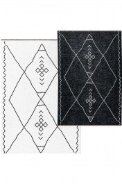 Χαλί Scandy 2 Όψεων 0111-WHT Cream-Grey Ezzo WHITE-BLACK