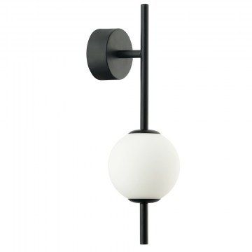 Wall Lamp 20133 Led 3000Κ 7,5W With Opal Glass Ball Black Matt