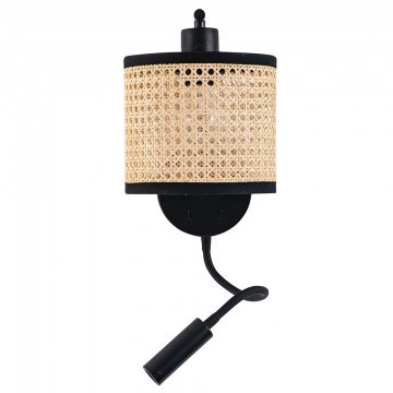 Wall Lamp 20355 Led 3000K 3W +1xE27 Max 40W Black Matt-Natural