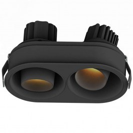 Recessed Ceiling Lamp - Spot S176 17,1x9,1x9,1cm 2xLed 1440lm 10W 3000K Black BLACK