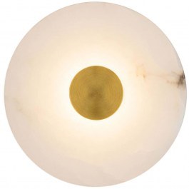 Wall Lamp - Sconce 2550 D25cm Led 310lm 5W 3000K Alabaster White-Brass WHITE-BRASS