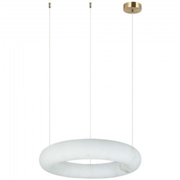 Φωτιστικό Οροφής 2542 Φ34x210cm Dim Led 2400lm 25W 3000K Alabaster White-Brass