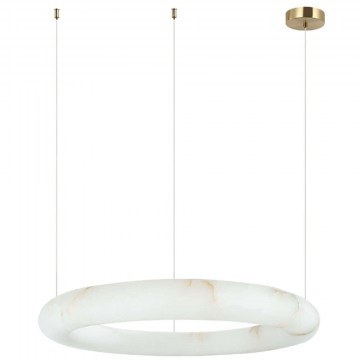 Φωτιστικό Οροφής 2543 Φ49x210cm Dim Led 3600lm 35W 3000K Alabaster White-Brass