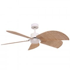 Ceiling Fan 25328 D132x50,5cm With Led Light 1500lm 15W And Remote Control Natural-White
