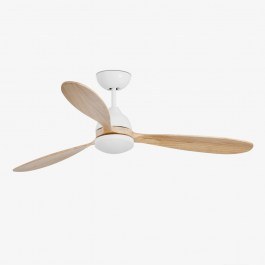 Ceiling Fan Poros 33524 With Ligh Led 15W 2700K And Remote Control D132cm White Faro Barcelona WHITE