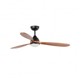 Ceiling Fan Poros 33527 With Light Led 15W 2700K And Remote Control D132cm Black Faro Barcelona NATURAL-BLACK