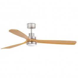Ceiling Fan Lantau 33560DC With Ligh Led 15W 3000K Remote Control DC Motor D132cm Matt Nickel - Pine Faro Barcelona PINE