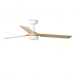 Ceiling Fan Punt M 33816-20 With Ligh Led And Remote Control D132cm White-Natural Faro Barcelona NATURAL-WHITE