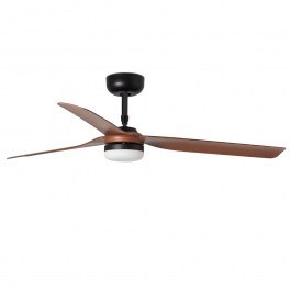 Ceiling Fan Punt M 33817-21 With Ligh Led And Remote Control D132cm Black-Natural Faro Barcelona NATURAL-BLACK