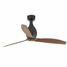 Ceiling Fan Mini Eterfan 32028 With Remote Control D128cm Matt Black-Walnut Faro Barcelona WALNUT-BLACK
