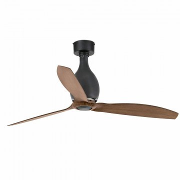 Ceiling Fan Mini Eterfan 32028 With Remote Control D128cm Matt Black-Walnut Faro Barcelona
