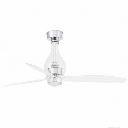 Ceiling Fan Mini Eterfan 33382-9 With Ligh Led 16W 3000K And Remote Control D128cm Shiny Chrome Faro Barcelona black