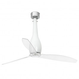 Ceiling Fan Eterfan 32000 With Remote Control D128cm Shiny White-Transparent Faro Barcelona WHITE-CLEAR