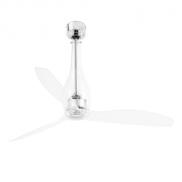 Ceiling Fan Eterfan 33381 With Remote Control D128cm Shiny Chrome Faro Barcelona