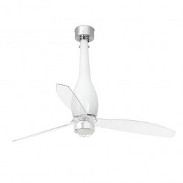 Ceiling Fan Eterfan 32000 With Ligh Led 16W 3000K And Remote Control D128cm Shiny White-Transparent Faro Barcelona WHITE-CLEAR