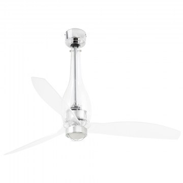 Ανεμιστήρας Οροφής Eterfan 33381 Με Φως Led 16W 3000K Με Τηλεχειριστήριο D128cm Shiny Chrome Faro Barcelona