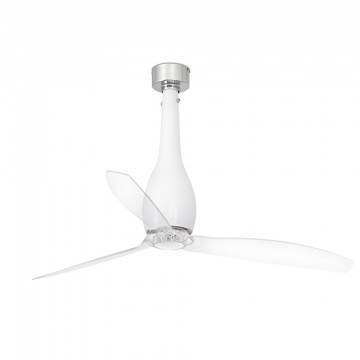 Ceiling Fan Eterfan 32001 With Remote Control D128cm Matt White-Transparent Faro Barcelona