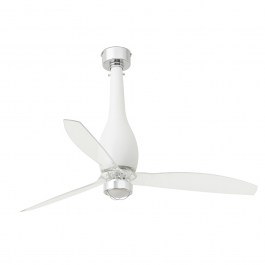 Ceiling Fan Eterfan 32001-9 With Ligh Led 16W 3000K And Remote Control D128cm Matt White-Transparent Faro Barcelona WHITE-CLEAR