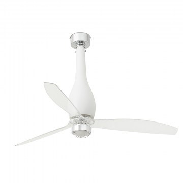 Ceiling Fan Eterfan 32001-9 With Ligh Led 16W 3000K And Remote Control D128cm Matt White-Transparent Faro Barcelona