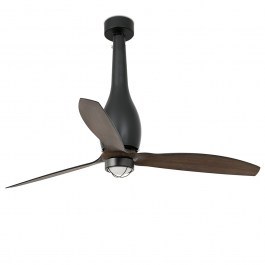 Ceiling Fan Eterfan 32004-10 With Ligh Led 16W 3000K And Remote Control D128cm Matt Black-Walnut Faro Barcelona WALNUT-BLACK