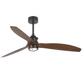 Ceiling Fan Justfan 33395-10 With Ligh Led 16W 3000K And Remote Control D128cm Black-Walnut Faro Barcelona WALNUT-BLACK