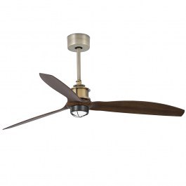Ceiling Fan Justfan 33398-10 With Ligh Led 16W 3000K And Remote Control D128cm Old Gold - Walnut Faro Barcelona GOLD