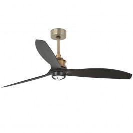 Ceiling Fan Justfan 33417-10 With Ligh Led 16W 3000K And Remote Control D128cm Old Gold-Black Faro Barcelona GOLD-BLACK