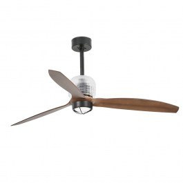 Ceiling Fan Decofan 33395D-10 With Ligh Led 16W 3000K And Remote Control D128cm Black - Walnut Faro Barcelona WALNUT-BLACK