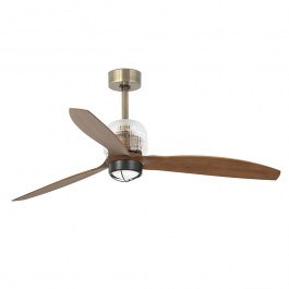 Ceiling Fan Decofan 33398D-10 With Ligh Led 16W 3000K And Remote Control D128cm Old Gold - Walnut Faro Barcelona GOLD