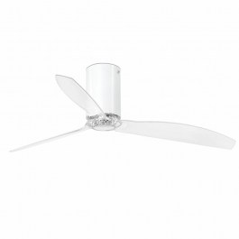 Ceiling Fan Mini Tube 32038 With Remote Control D128cm Shiny White Faro Barcelona WHITE